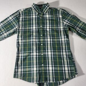Eddie Bauer Button Up Shirt Men's Med Plaid Long Sleeve 100% Cotton Classic Fit